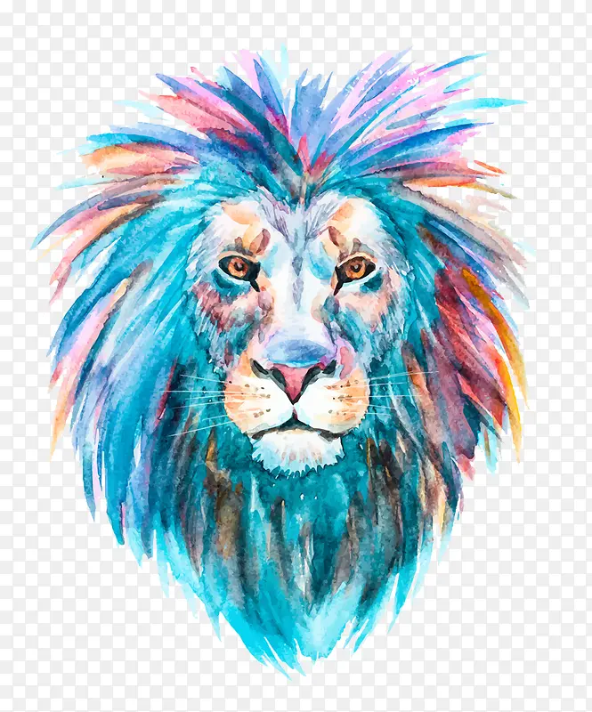 彩色狮子的炫酷发型