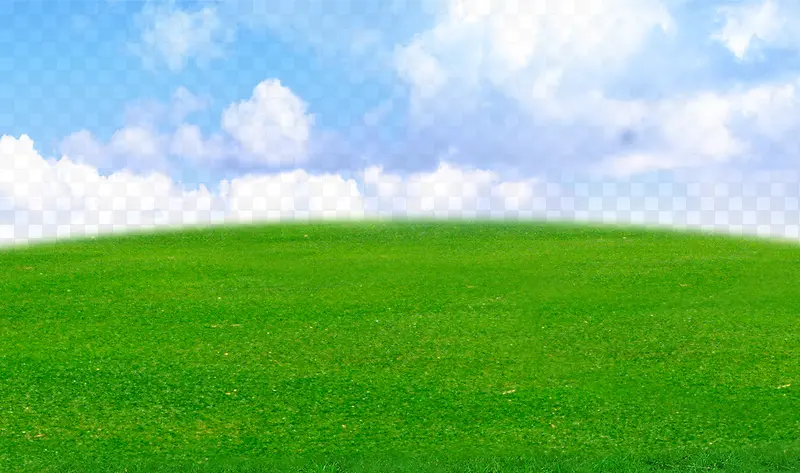 草地 白云
