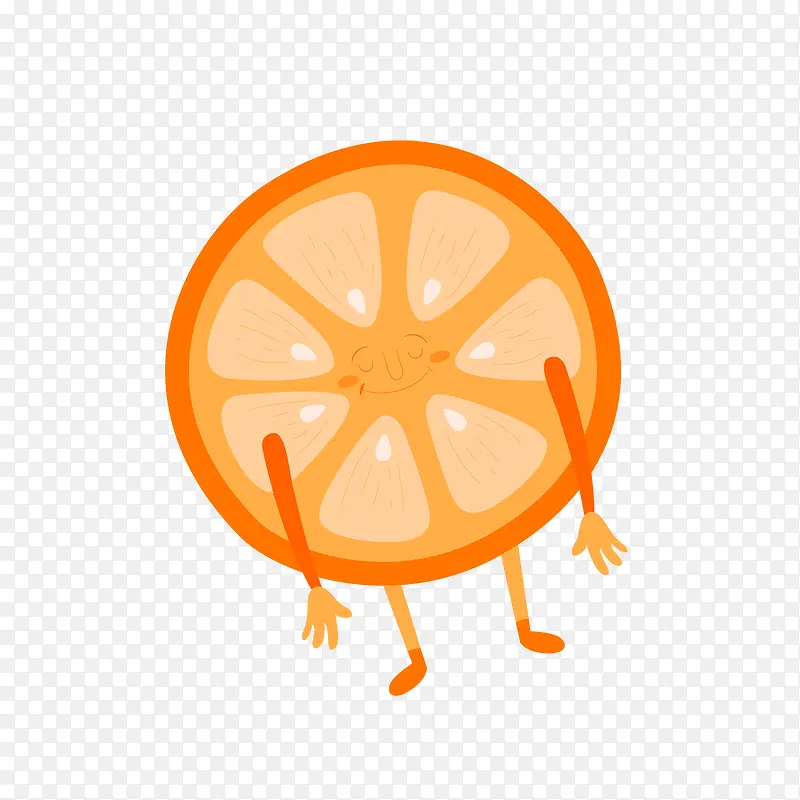 橙色圆形的卡通橙子