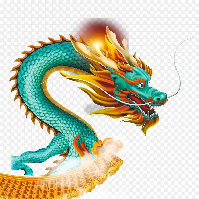 中国风大气青龙插画PNG图片素材下载_图片编号qnolkboy-免抠素材网