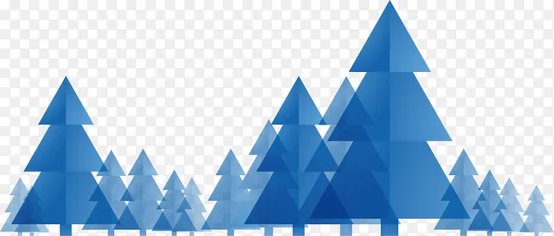 蓝色三角圣诞树花纹