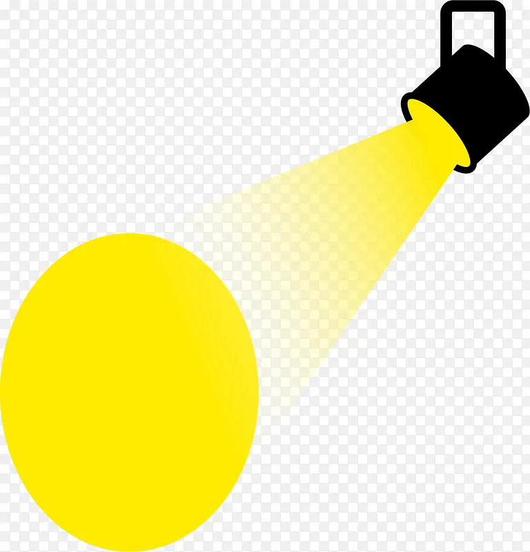 黄色立体聚光灯灯束