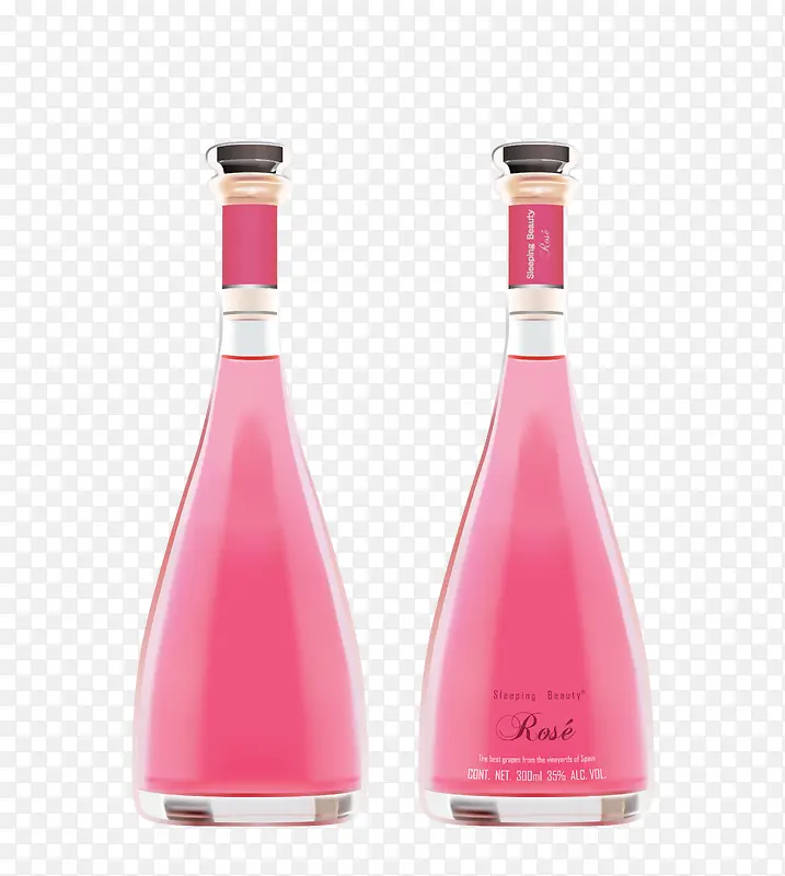 矢量粉红色酒瓶