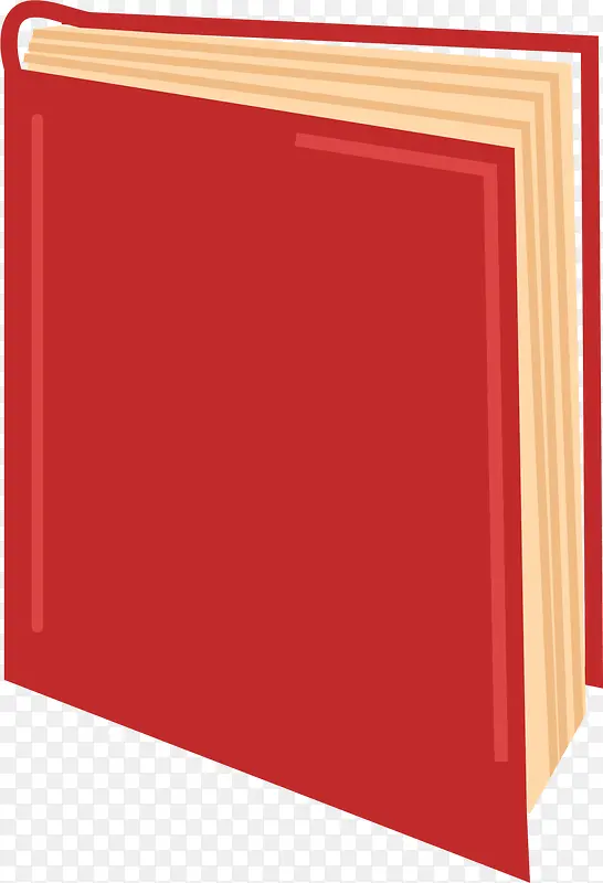 红色简约立体书籍