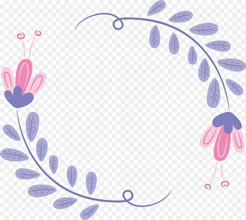 蓝紫色花朵标题框