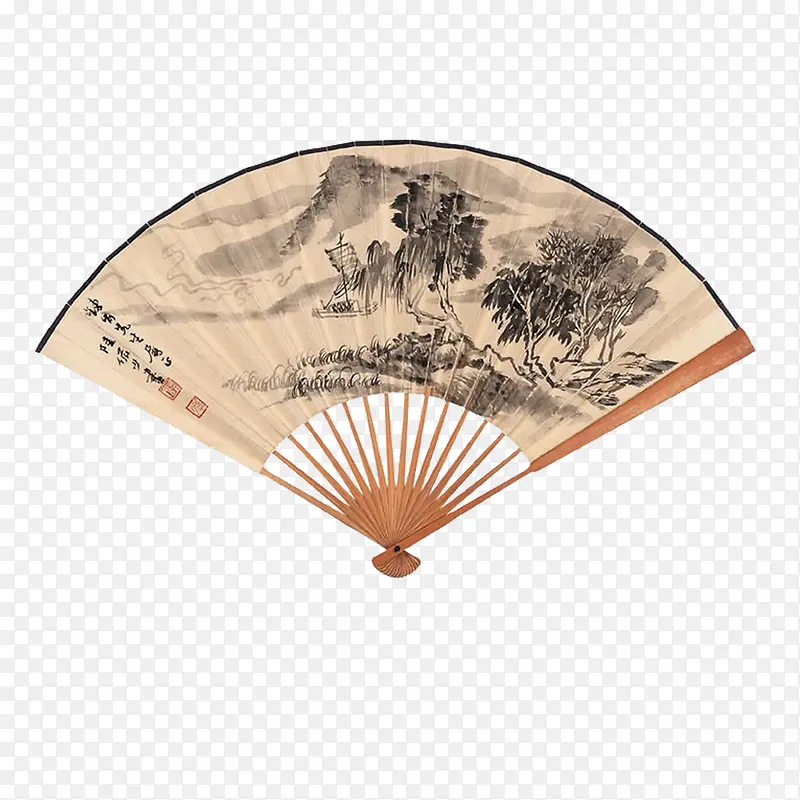 古典山水风景折扇PNG图片素材下载_图片编号yewnxlgy-免抠素材网
