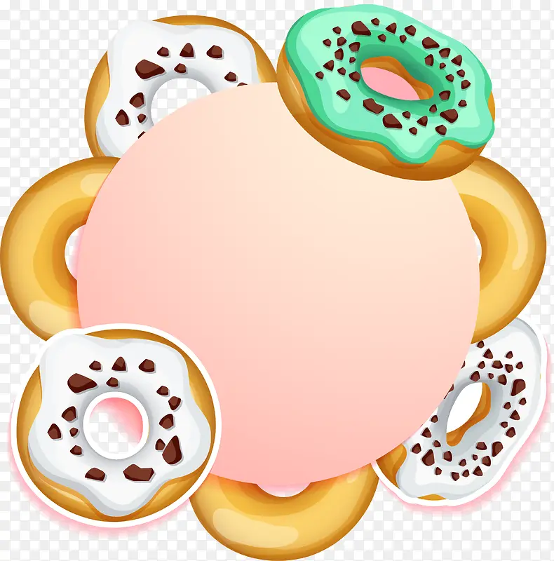 粉色清新饼干圆圈边框纹理