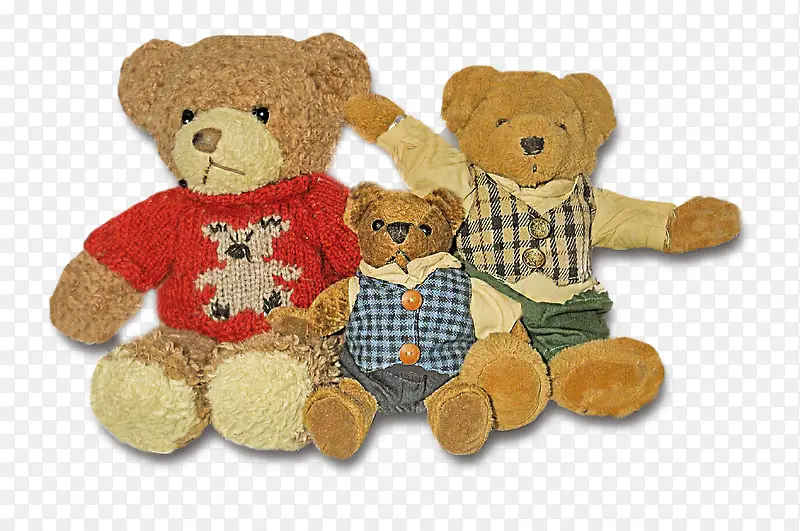 毛绒玩具三只小熊