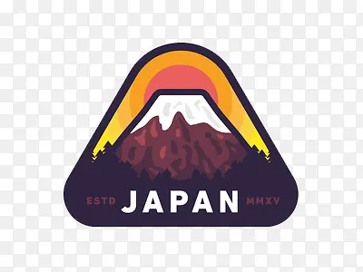 日本雪山图标元素