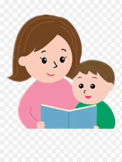 妈妈和孩子看书