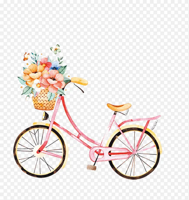 小清新文艺插画手绘自行车插图