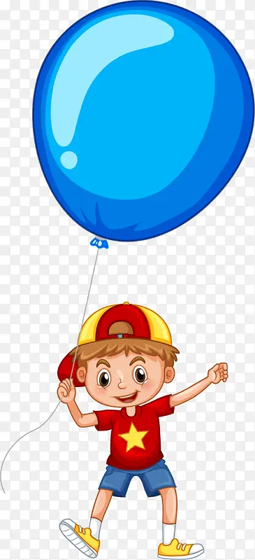 儿童节牵着气球的男孩