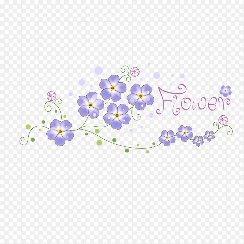 紫色纹样装饰花朵