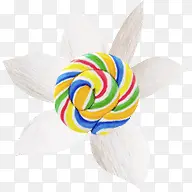 彩色螺旋棒棒糖花朵
