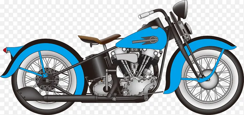 矢量蓝色摩托车