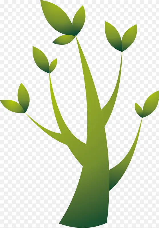 矢量绿色植物设计树苗创意图