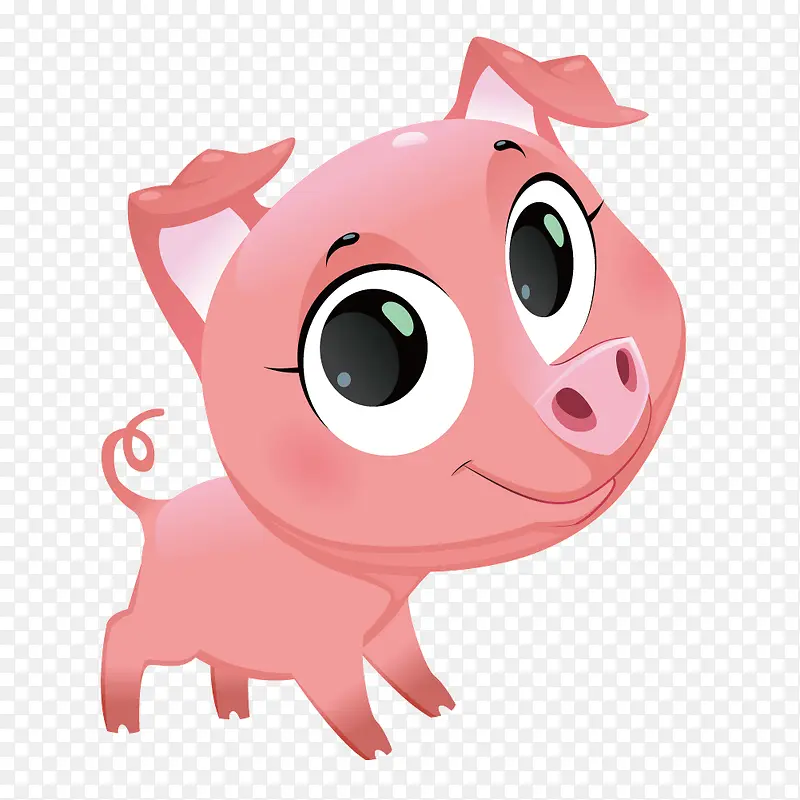 矢量粉红小猪