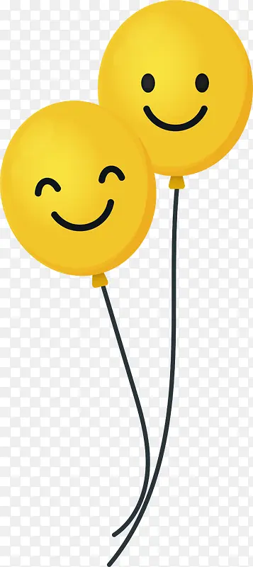 黄色卡通微笑气球