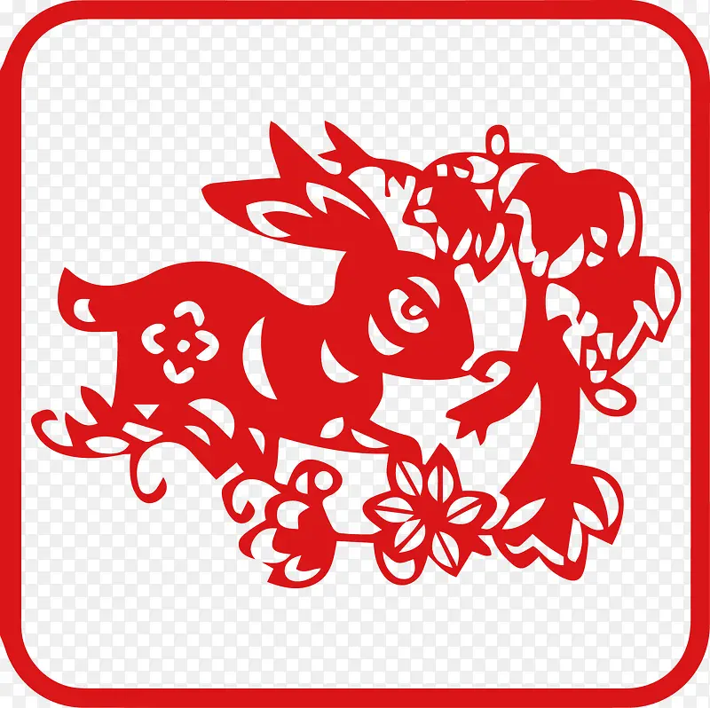 精美十二生肖剪纸矢量素材