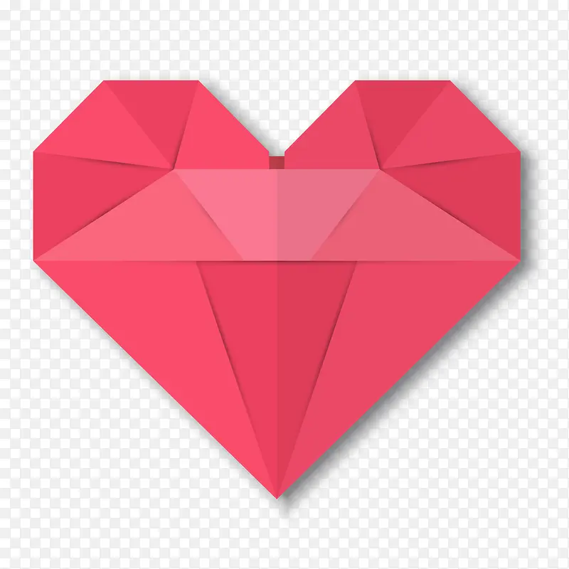 红色折纸爱心矢量
