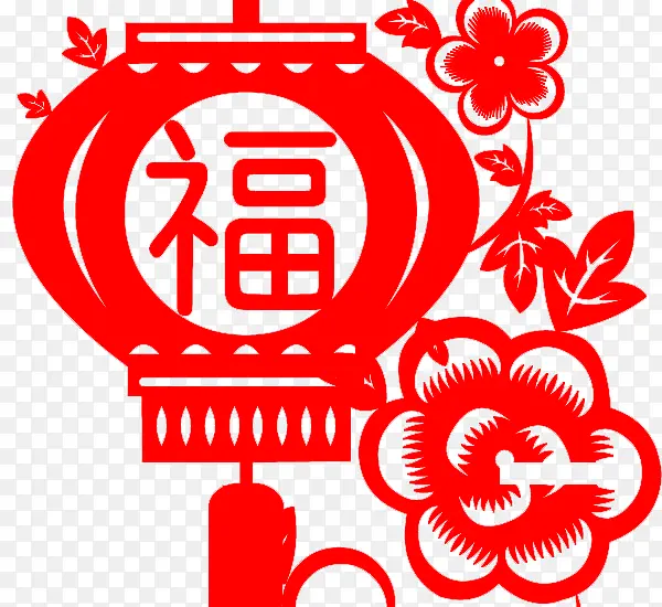 春节福字灯笼剪纸设计