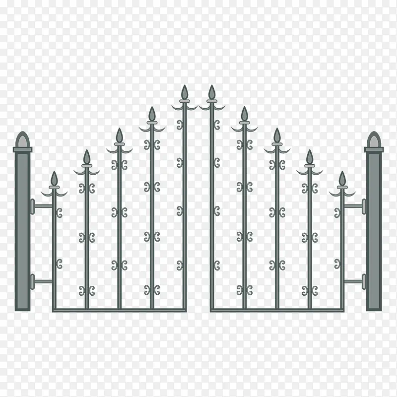 古代矛金属栅栏门