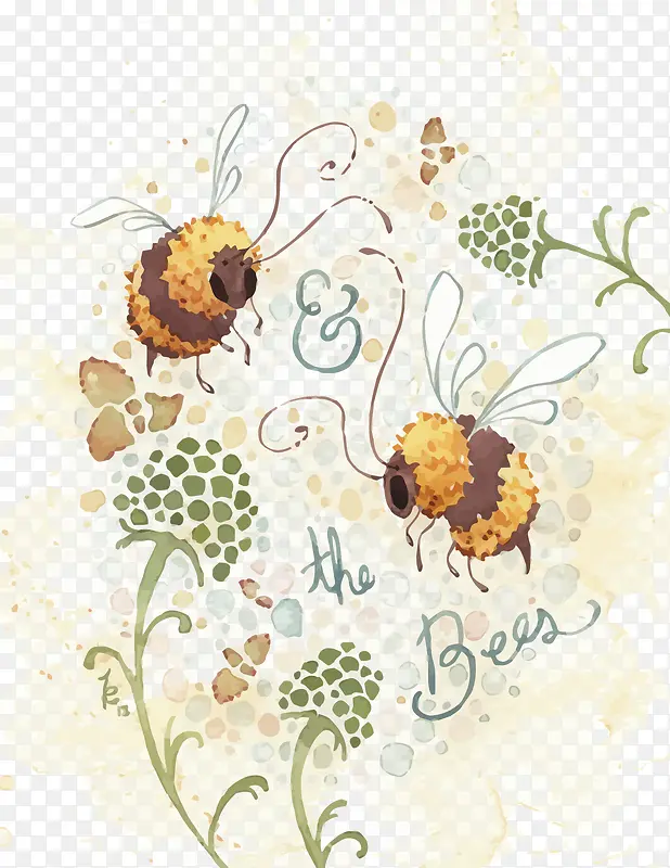 矢量两只蜜蜂