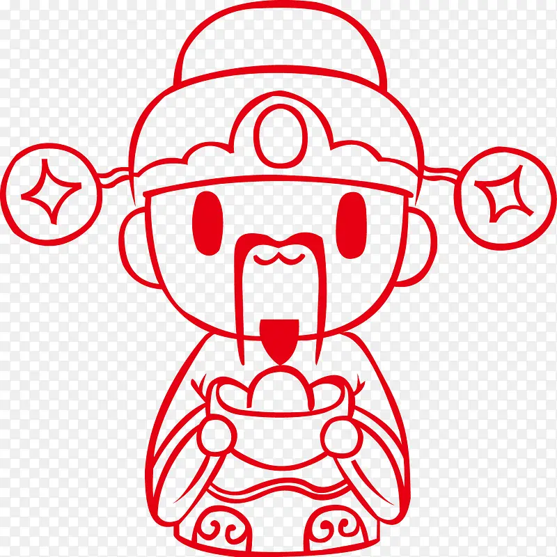 手绘财神