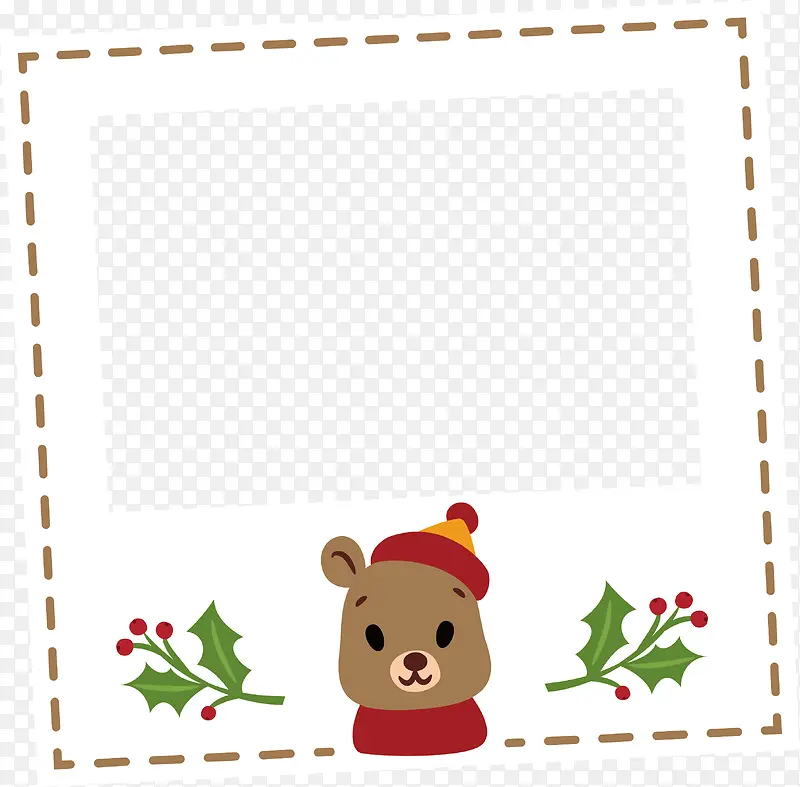 圣诞节棕色小熊相框