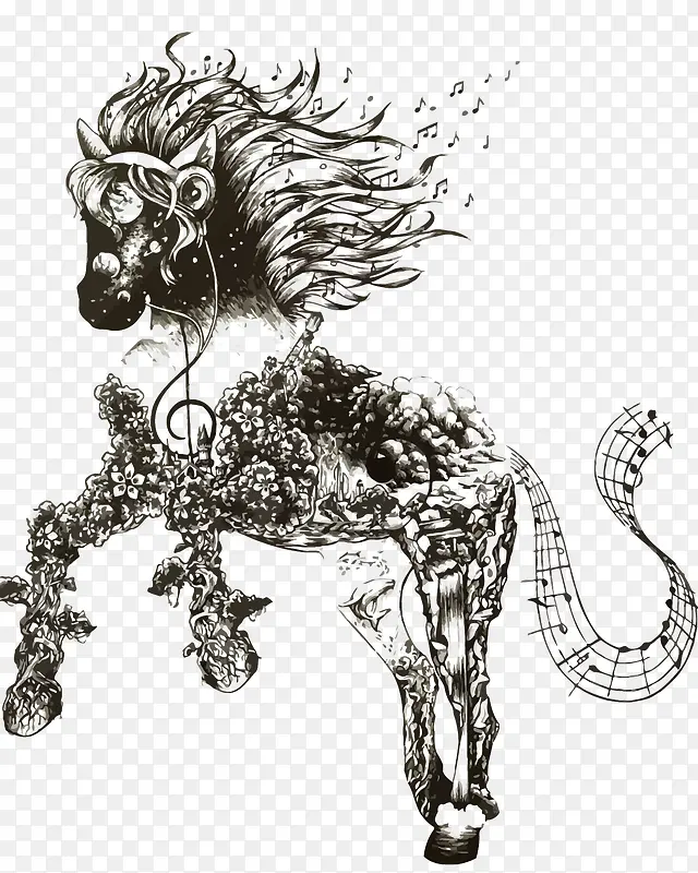 矢量音乐花马
