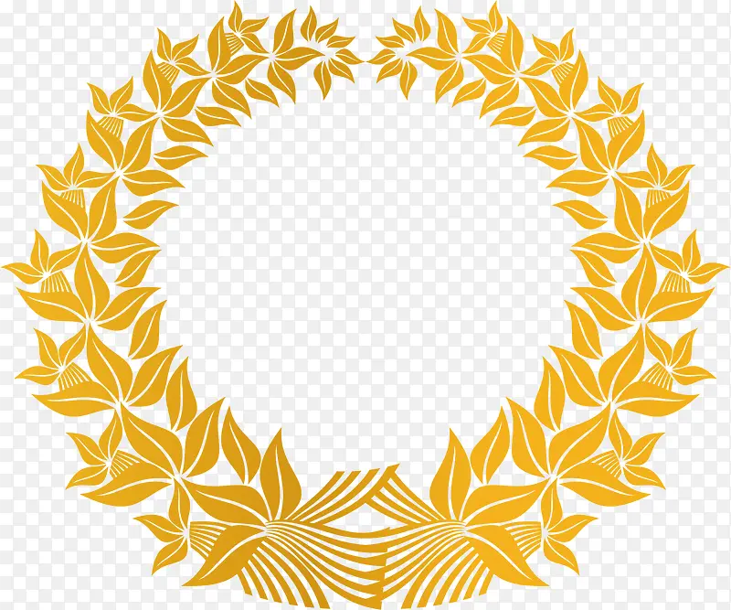 金色枫叶圆环装饰
