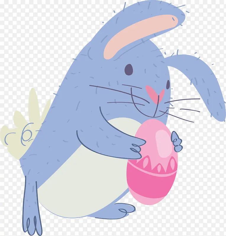 蓝色可爱的复活节兔子