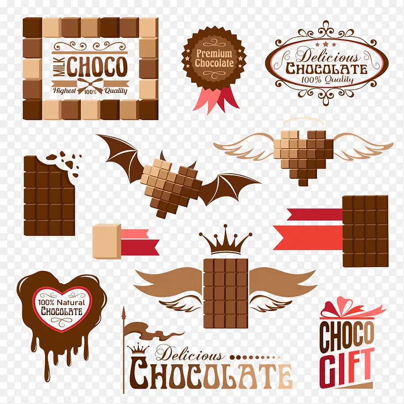 创意可爱的巧克力图标