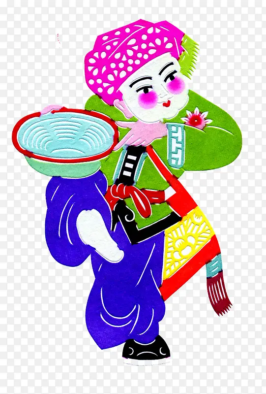 傣族传统风俗泼水节插画