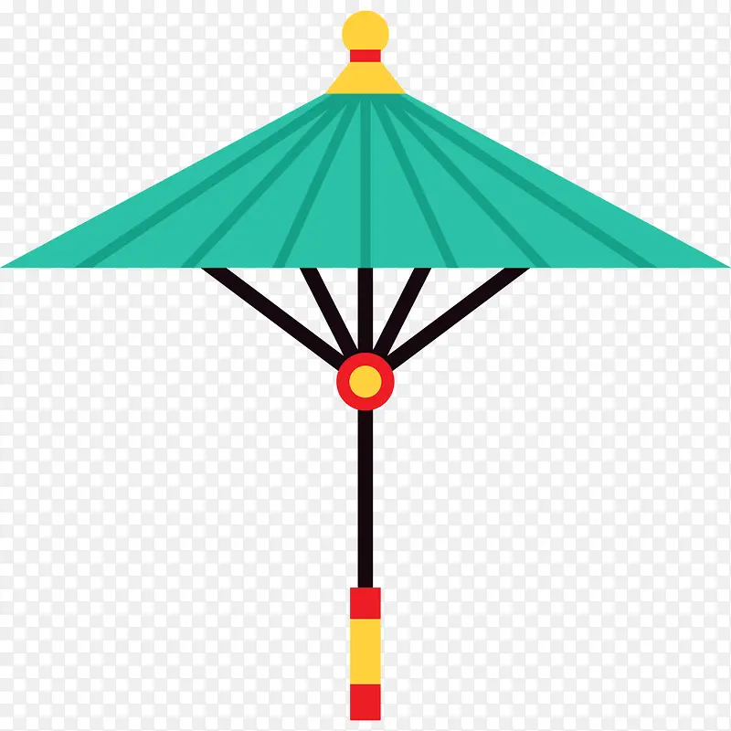 卡通古代雨伞