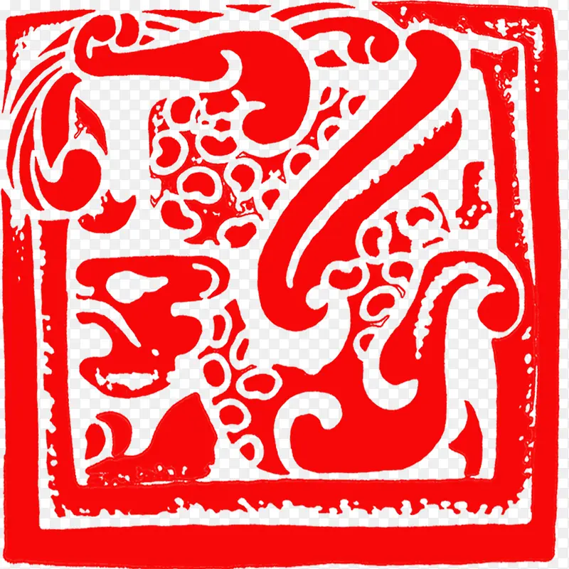 红色汉代文化装饰花纹