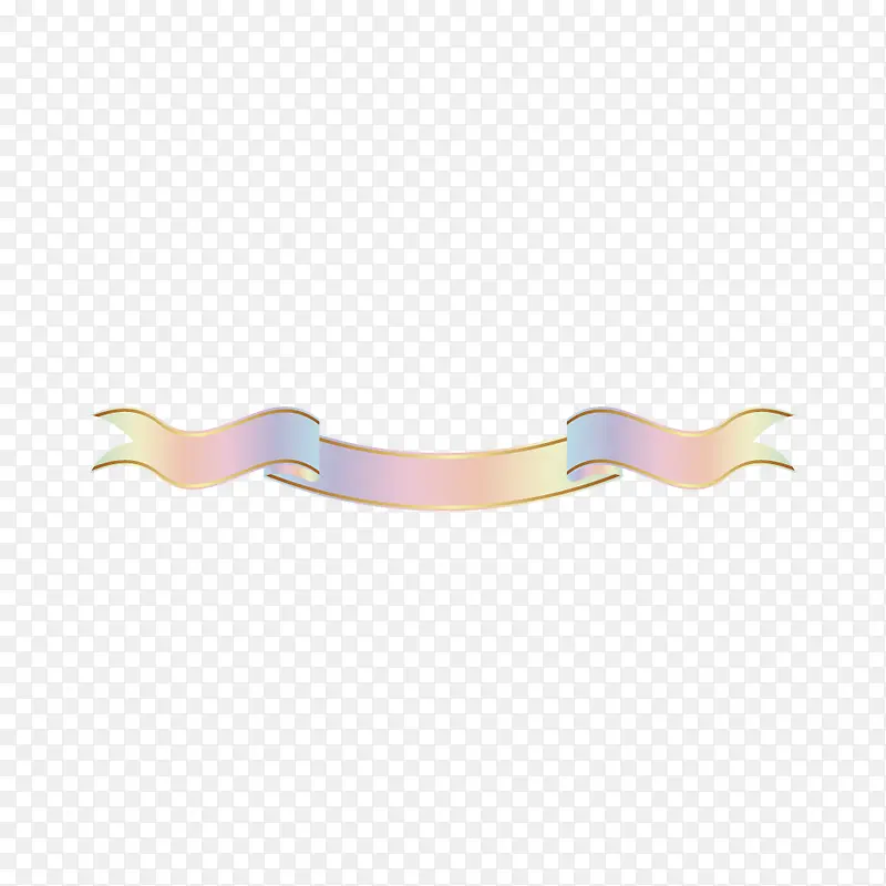 金边渐变色丝带png