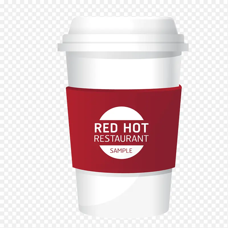 矢量商务红色咖啡杯