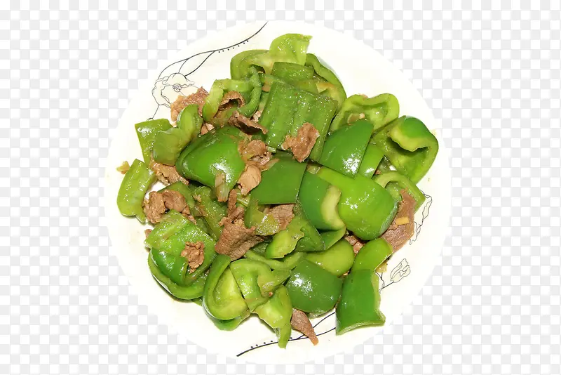 食材青椒炒肉美食