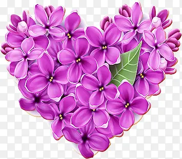 设计海报紫色爱心型花朵