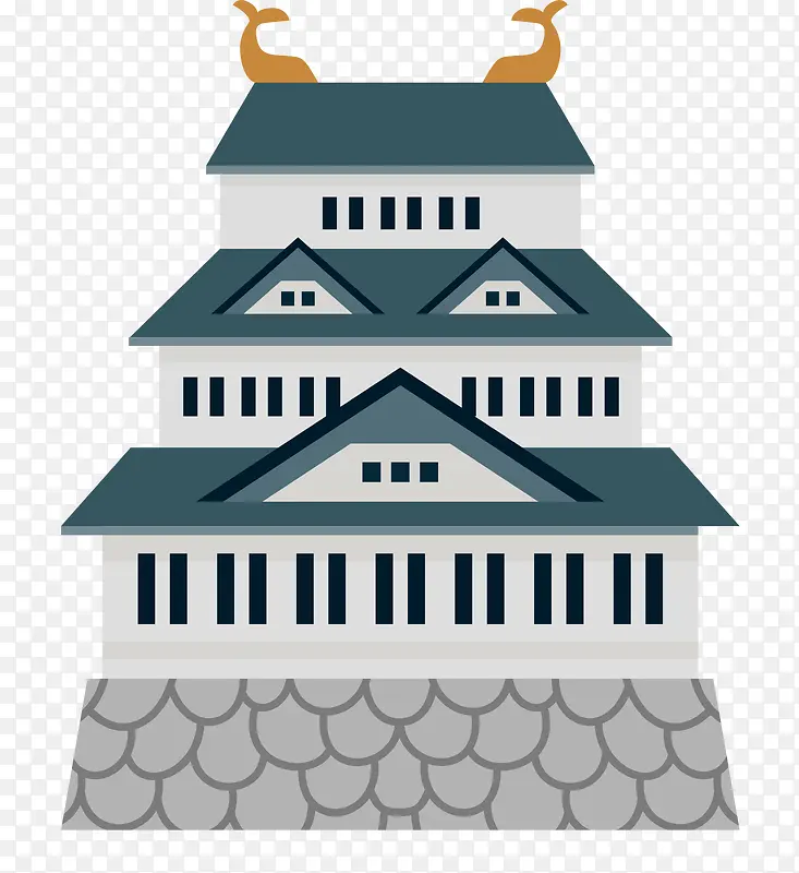 典型日本建筑卡通装饰元素