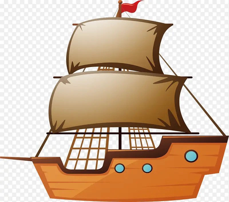 复古木质帆船