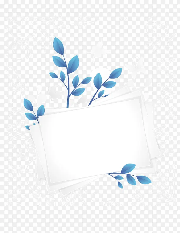 淡雅花纹边框装饰矢量图