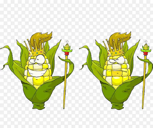 卡通手绘玉米国王