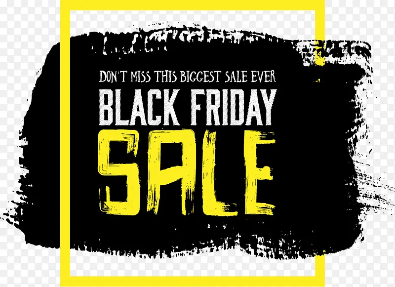 黄色边框墨迹SALE