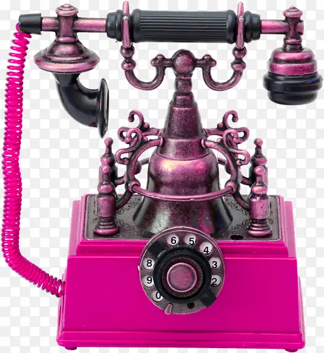 粉色老式电话机