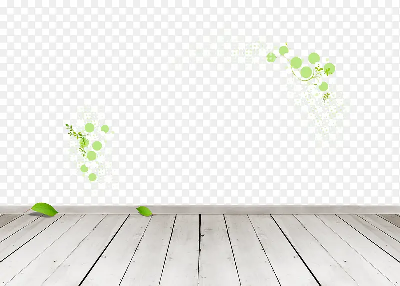 地板和绿色树叶