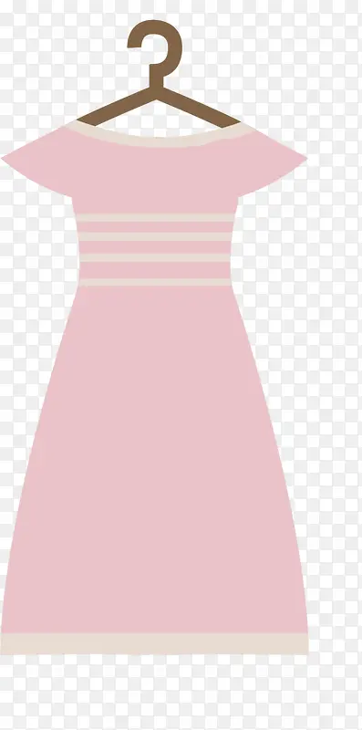夏天扁平化粉色裙子