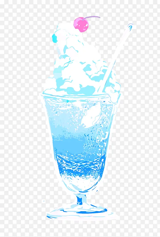 矢量蓝色冷饮