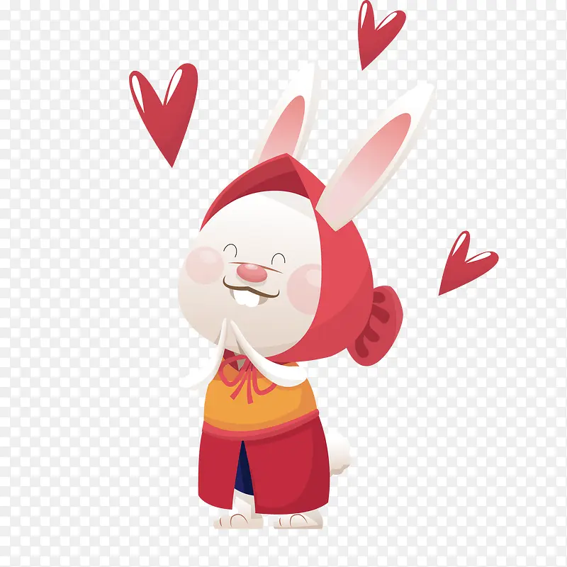 卡通快乐的可爱小兔子设计